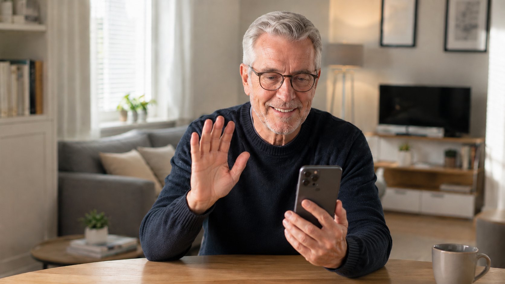 Patient utilisant son smartphone pour le télésoin
